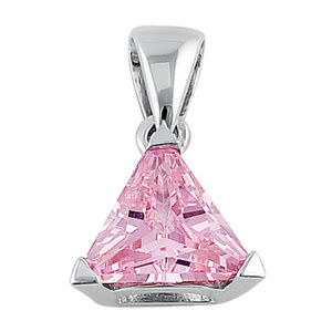 COPY - Sterling Silver Triangle Pink Pendant